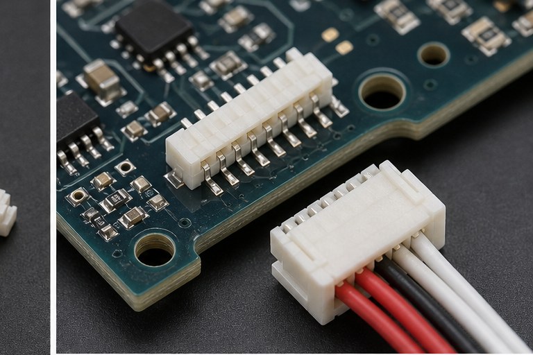 HX12500 connector 1.25mm PCB wafer mating detail