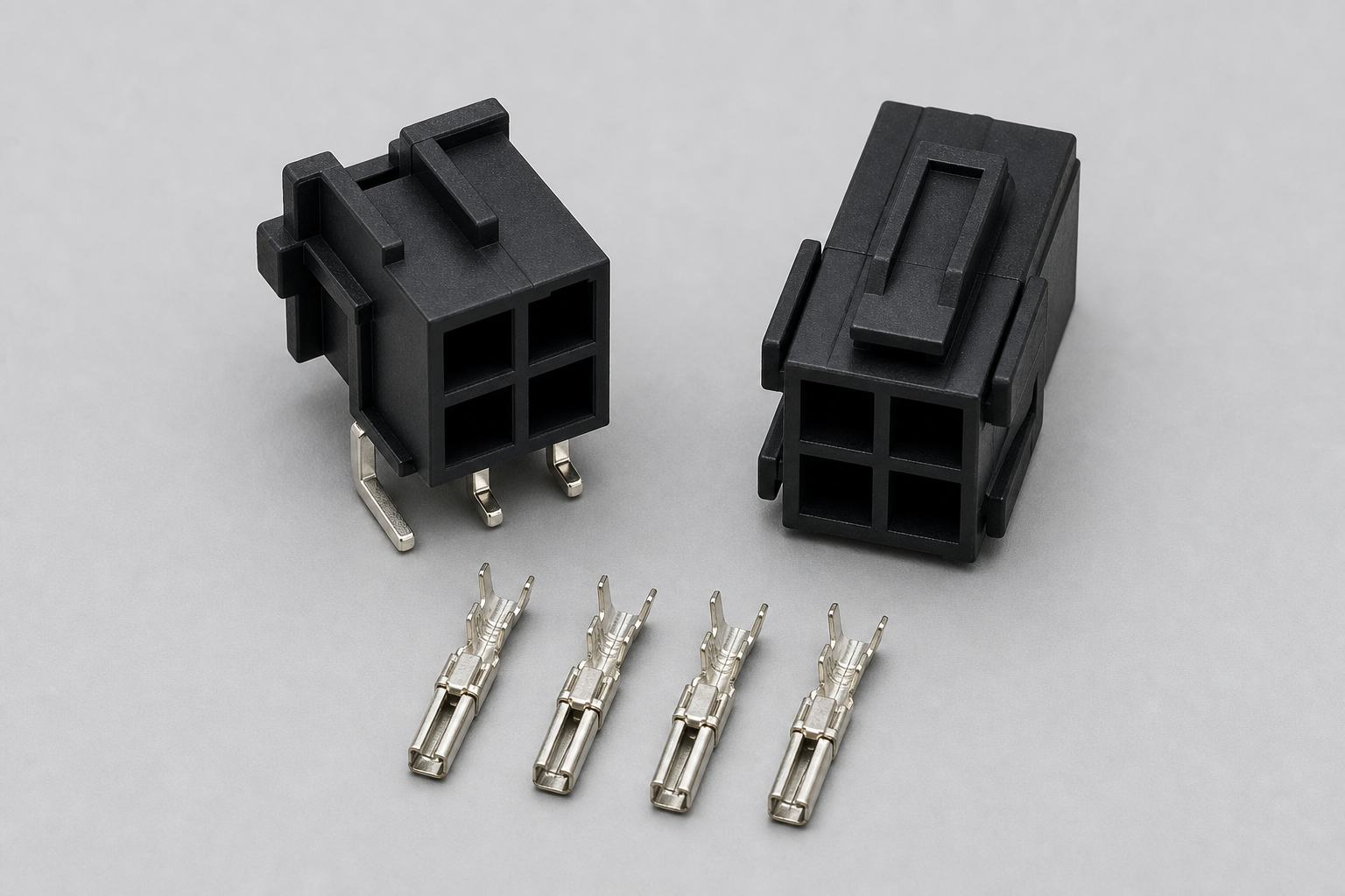 4 Circuit Micro-Fit Compatible Connector black 3.00mm Micro-Fit compatible housing header and crimp terminal product image
