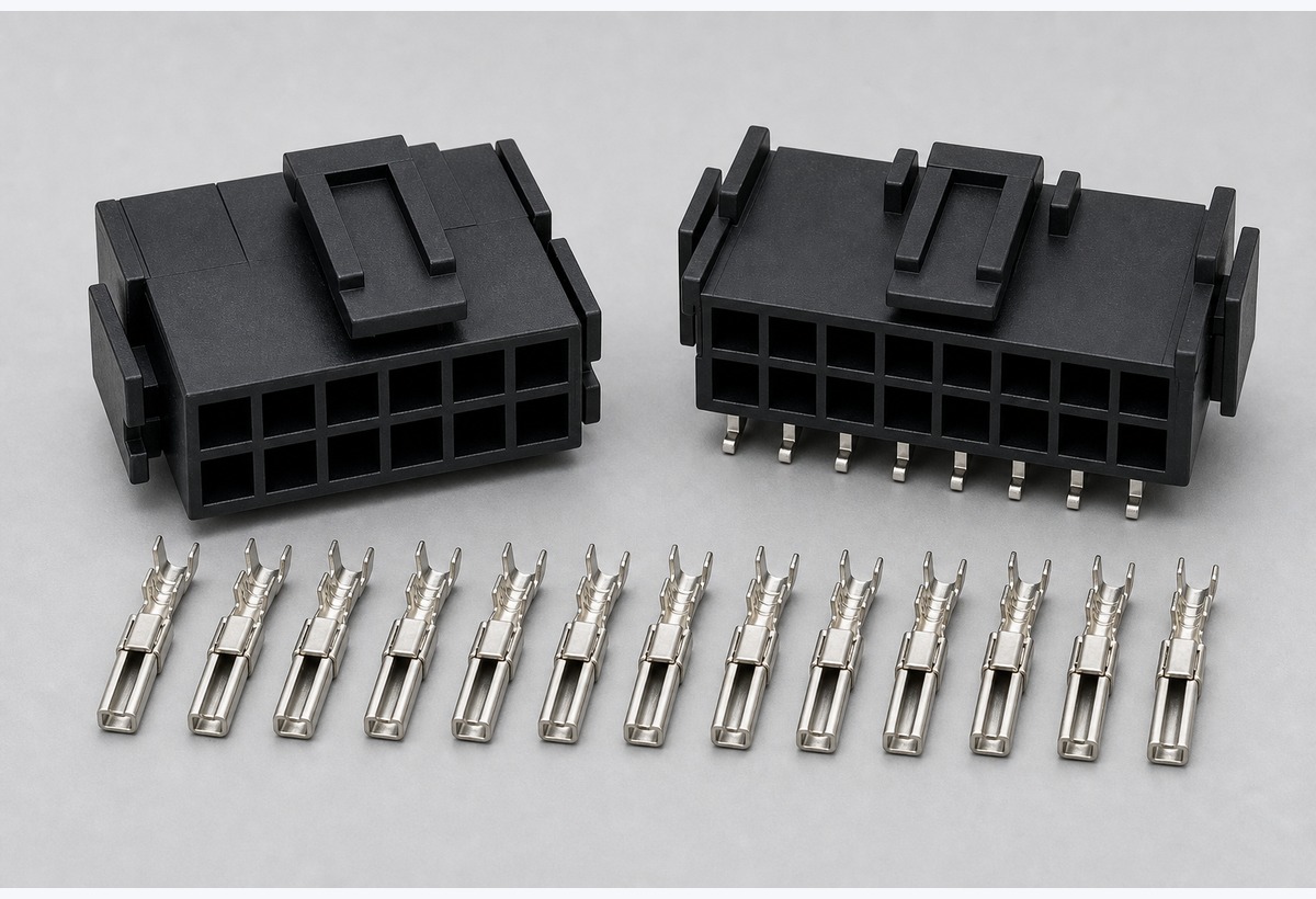 12 Circuit Mini-Fit Compatible Connector black 4.20mm Mini-Fit compatible housing header and crimp terminal product image